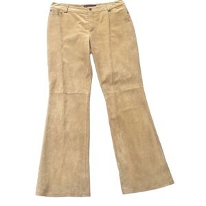 Margaret Godfrey 100% Leather suede high waisted straight leg pants size 10